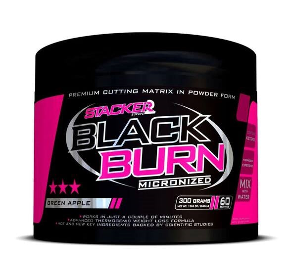 Stacker2 Europe, Black Burn Micronized, Green Apple - 300g