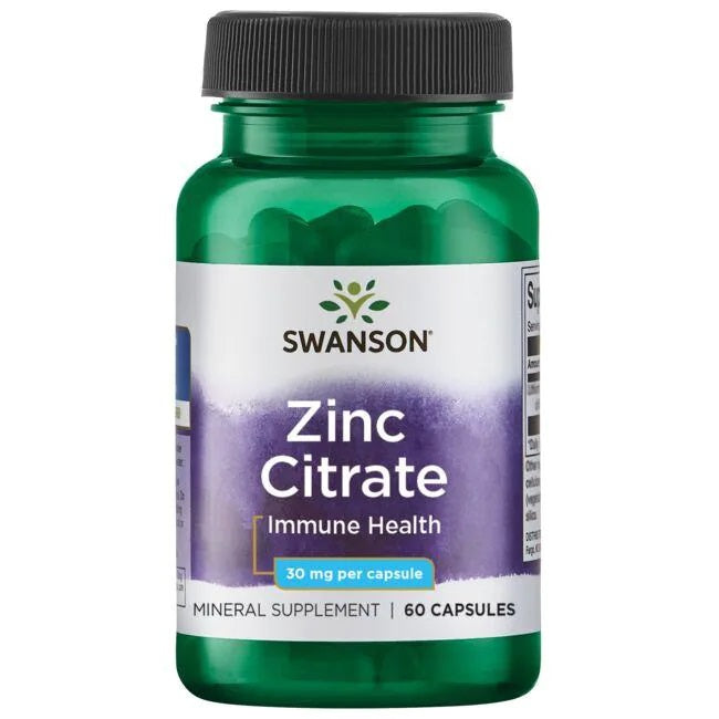Swanson, Zinc Citrate, 30mg - 60 caps