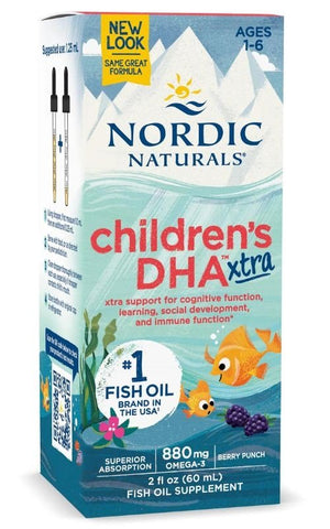 Nordic Naturals, Children&#39;s DHA Xtra, 880mg Berry Punch - 60 ml.