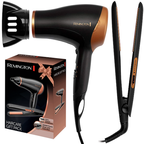 Set de regalo de secador y plancha de pelo Remington/gemelo