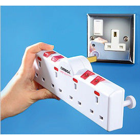Omega Omega Surge Protector 1 til 4 Adapter