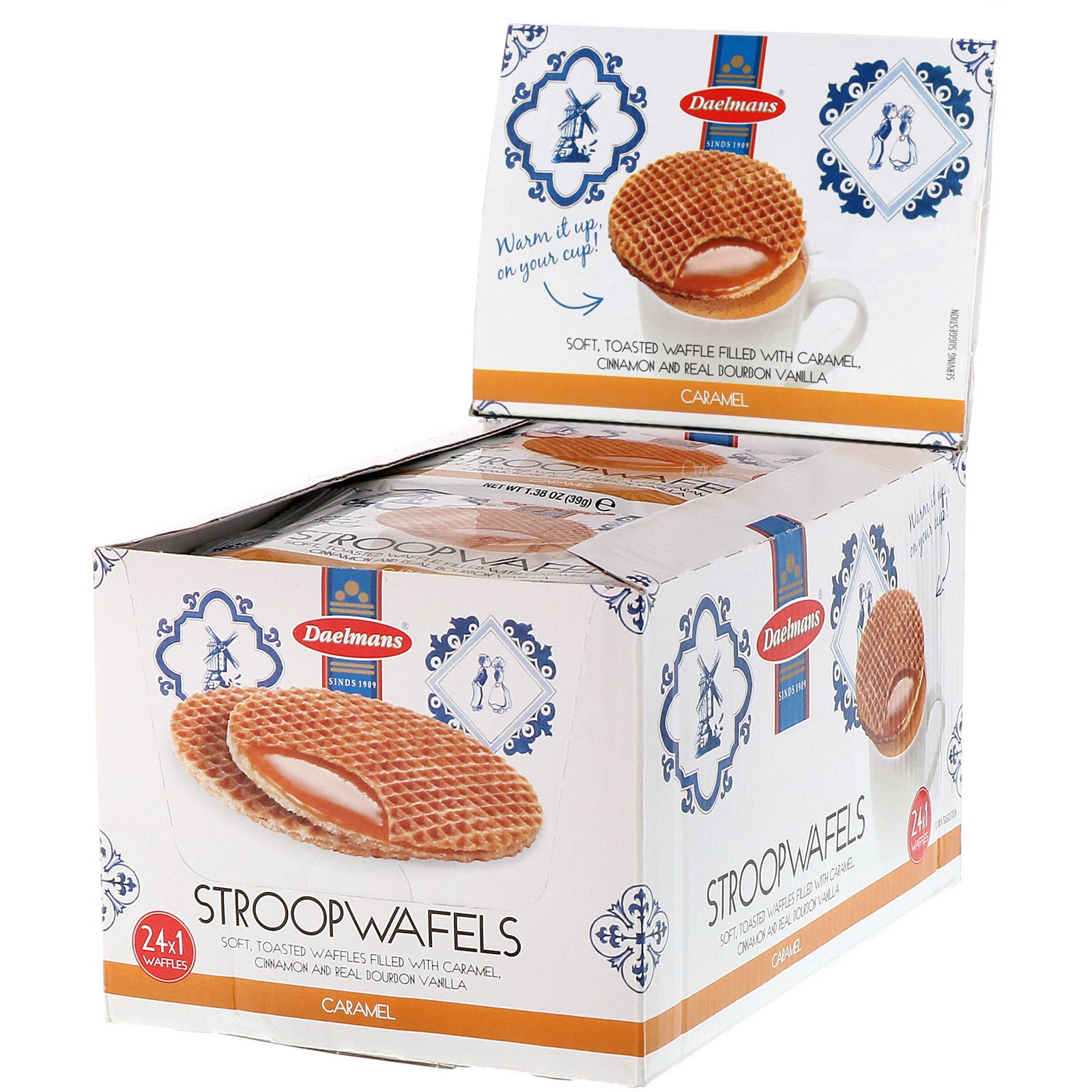 Daelmans, Stroopwafels, Caramel, 24 Waffles, 1.38 oz (39 g ) Each