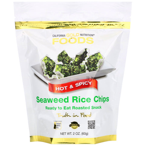 California Gold Nutrition, Seaweed Rice Chips, Hot & Spicy, 2 oz (60 g)