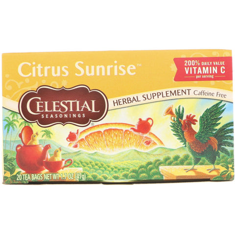 Celestial Seasonings, Herbal Tea, Citrus Sunrise, Caffeine Free, 20 Tea Bags, 1.7 oz (47 g)
