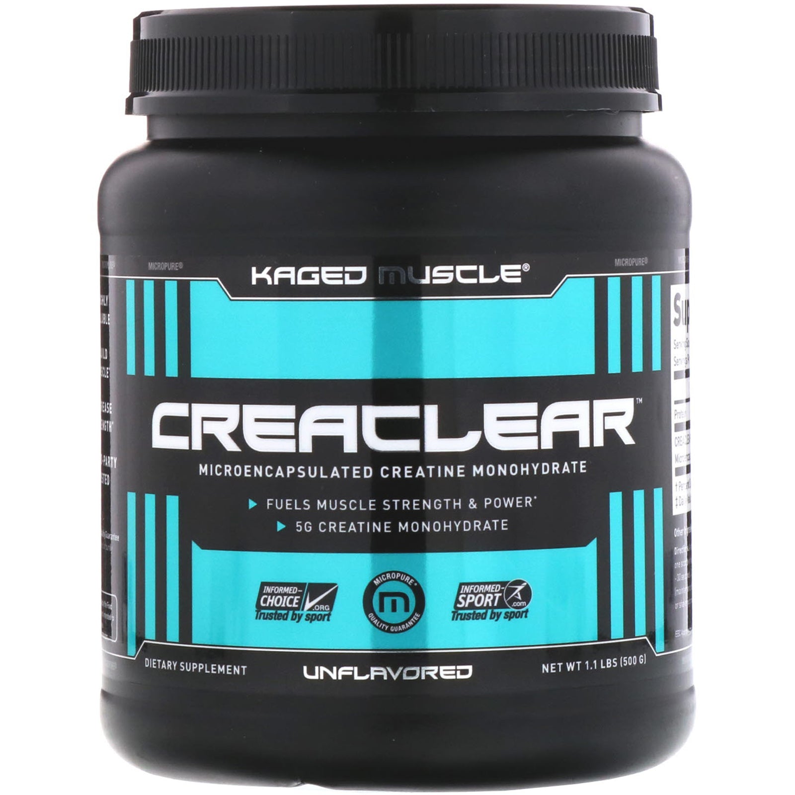 Kaged Muscle, Creaclear, Unflavored, 1.1 lb (500 g)