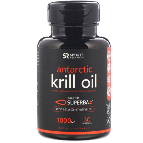 Sports Research, SUPERBA 2 Antarctic Krill Oil with Astaxanthin, 1,000 mg, 30 Softgels
