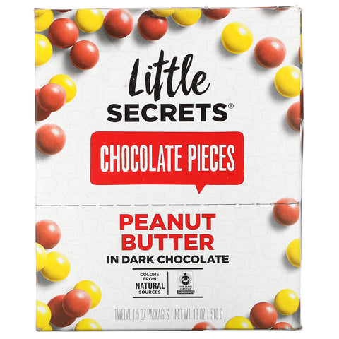 Little Secrets, Dark Chocolate Pieces, Peanut Butter, 12 Pack, 1.5 oz (42.5 g) Each