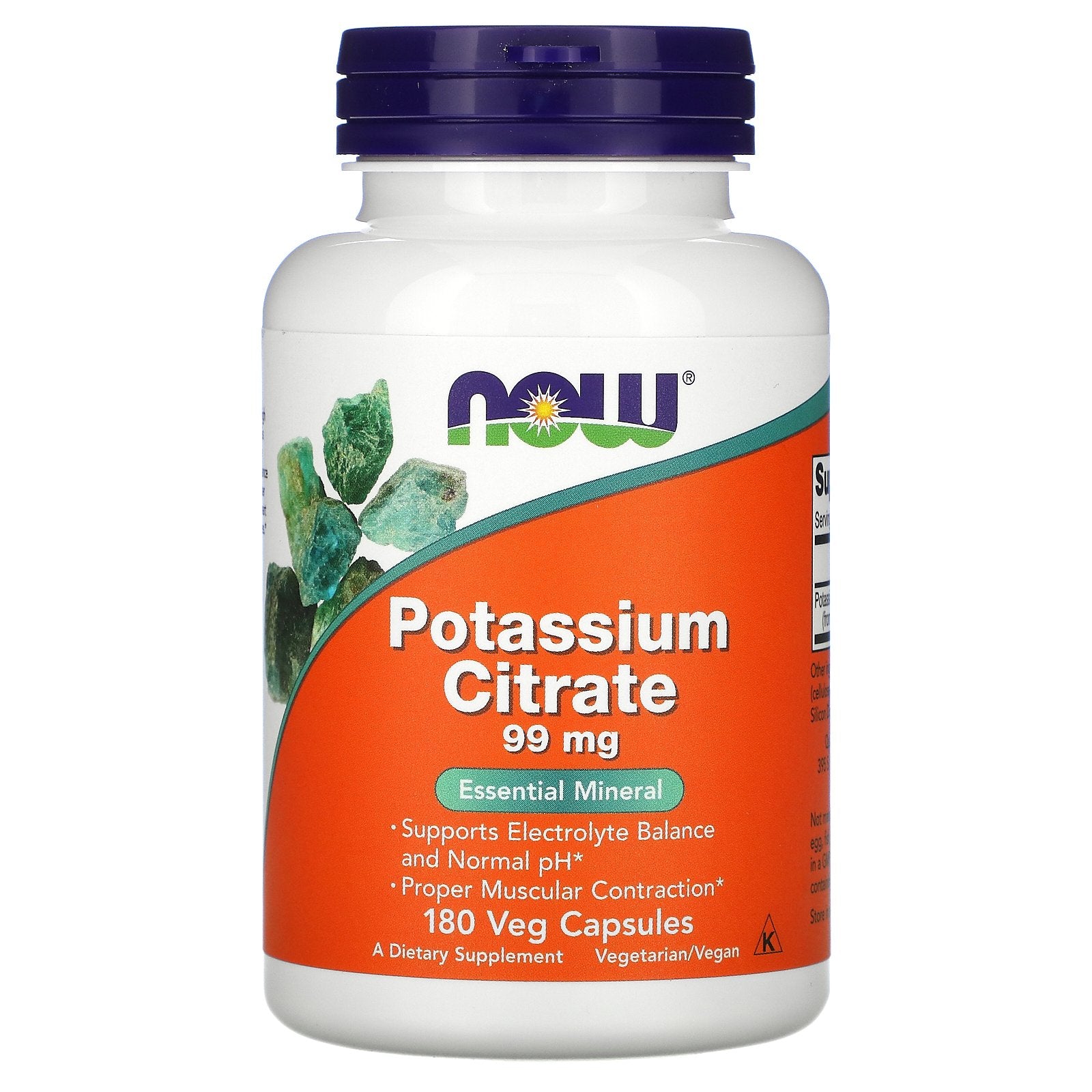 Now Foods, Potassium Citrate, 99 mg, 180 Veg Capsules