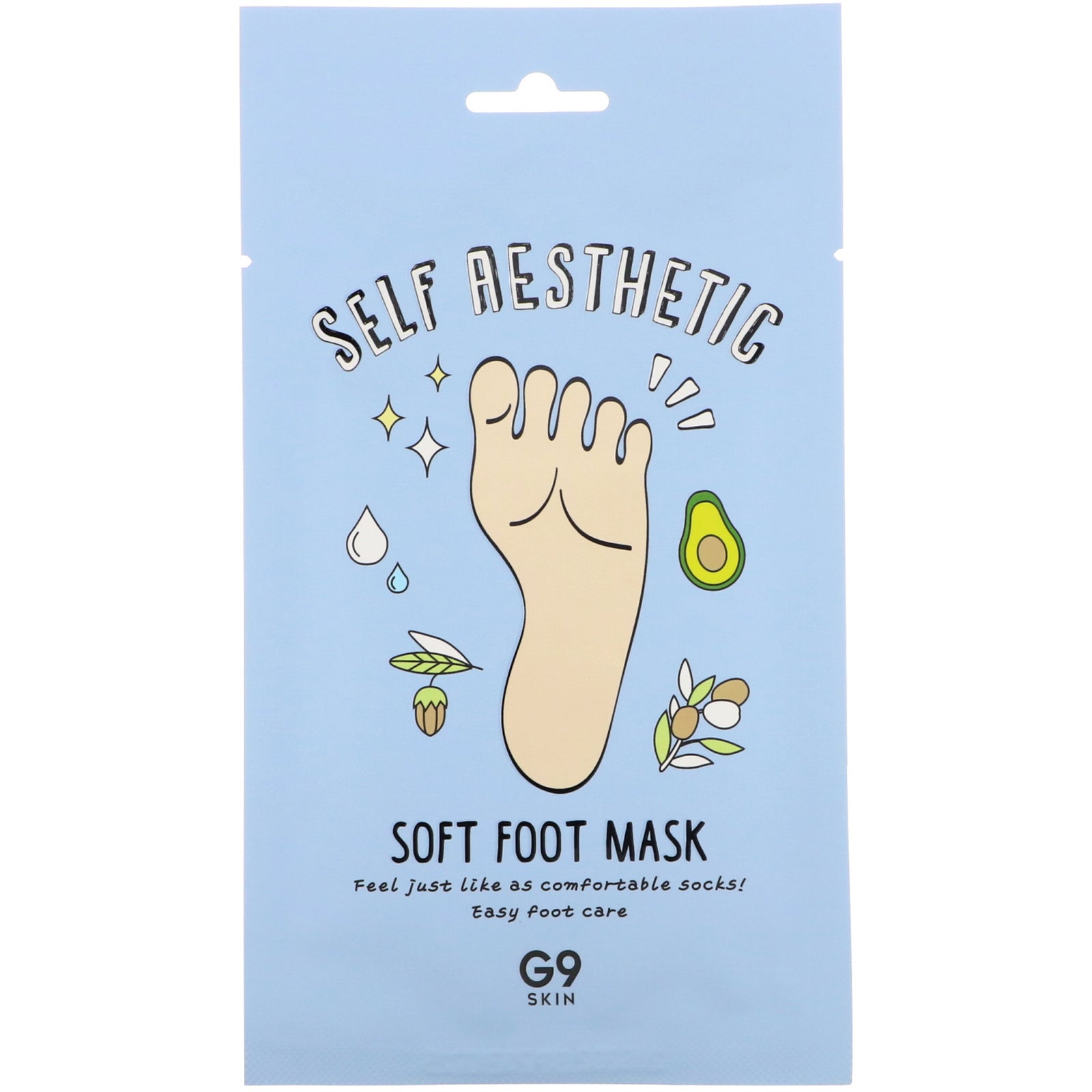 G9skin, Self Aesthetic, Soft Foot Mask, 5 Masks, 0.40 fl oz (12 ml)
