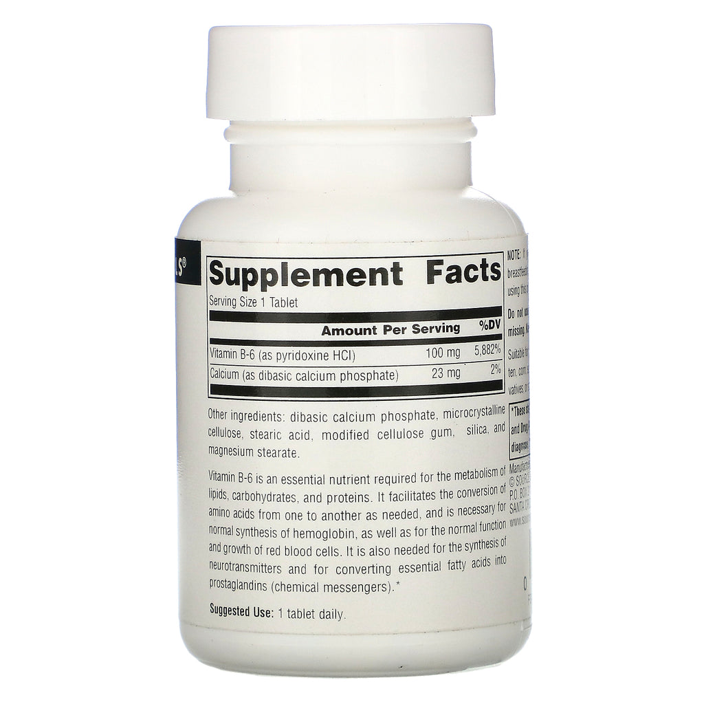Source Naturals, B-6, 100 mg, 100 tabletter