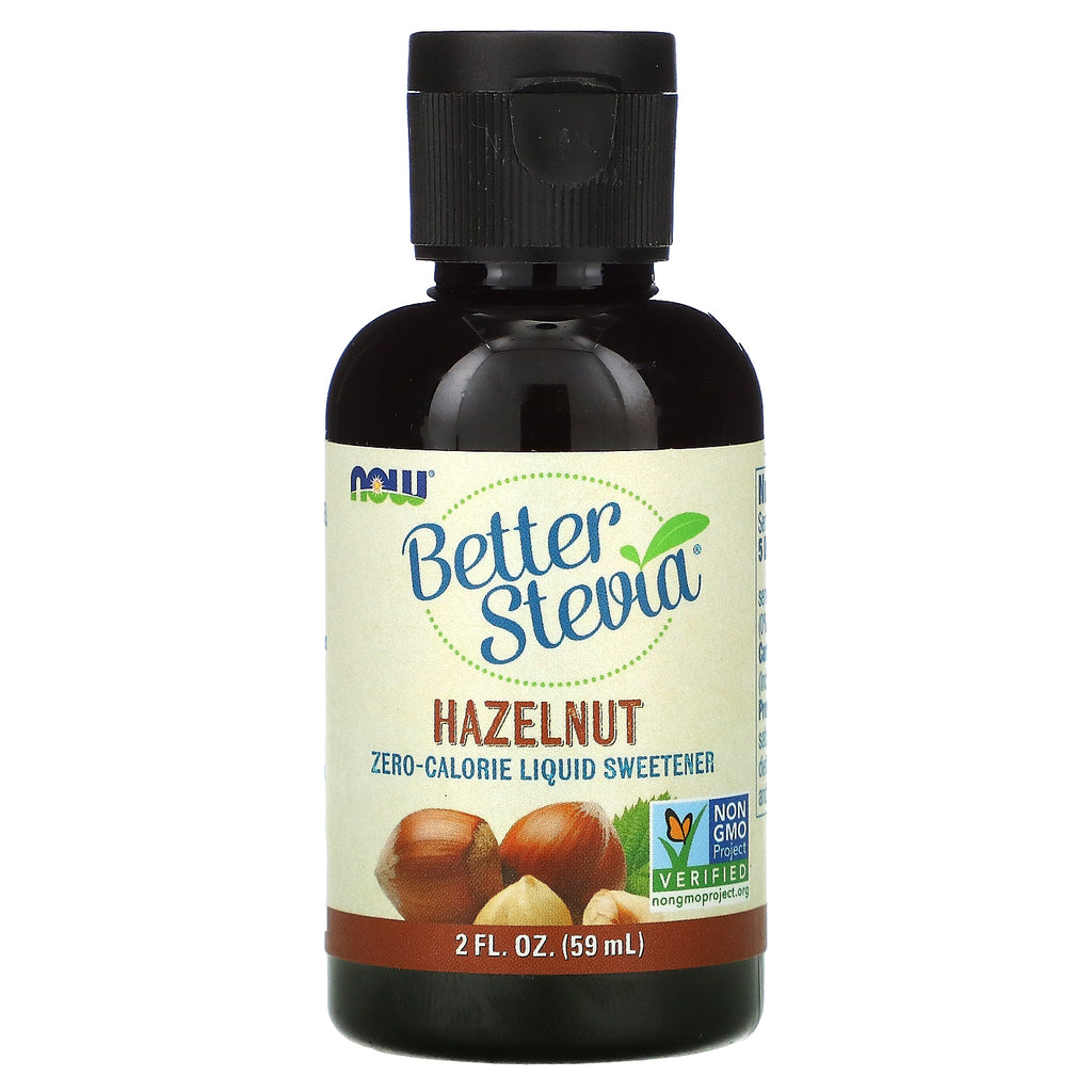 Now Foods, Better Stevia, Zero-Calorie Liquid Sweetener, Hazelnut, 2 fl oz (59 ml)