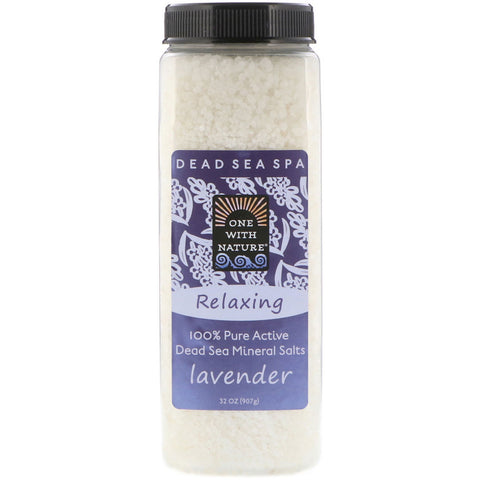 One with Nature, Dead Sea Mineral Salts, Relaxing, Lavender, 2 lbs (907 g)
