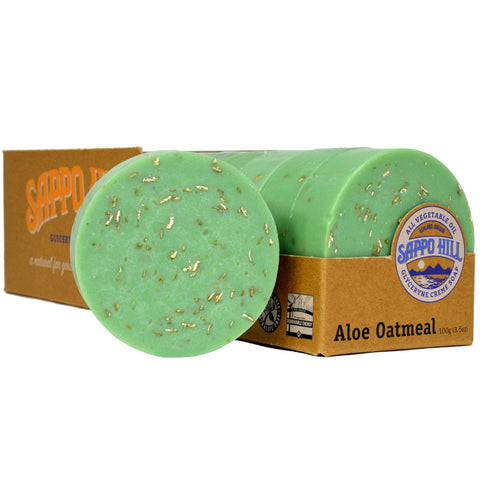 Sappo Hill, Glyceryne Cream Soap, Aloe Oatmeal, 12 Bars, 3.5 oz (100 g) Each