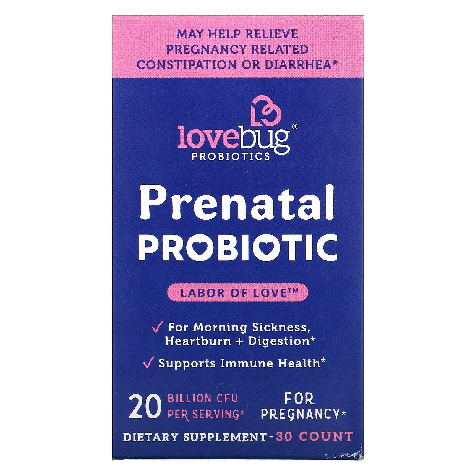 LoveBug, Prenatal Probiotic, 20 Billion CFU, 30 Count