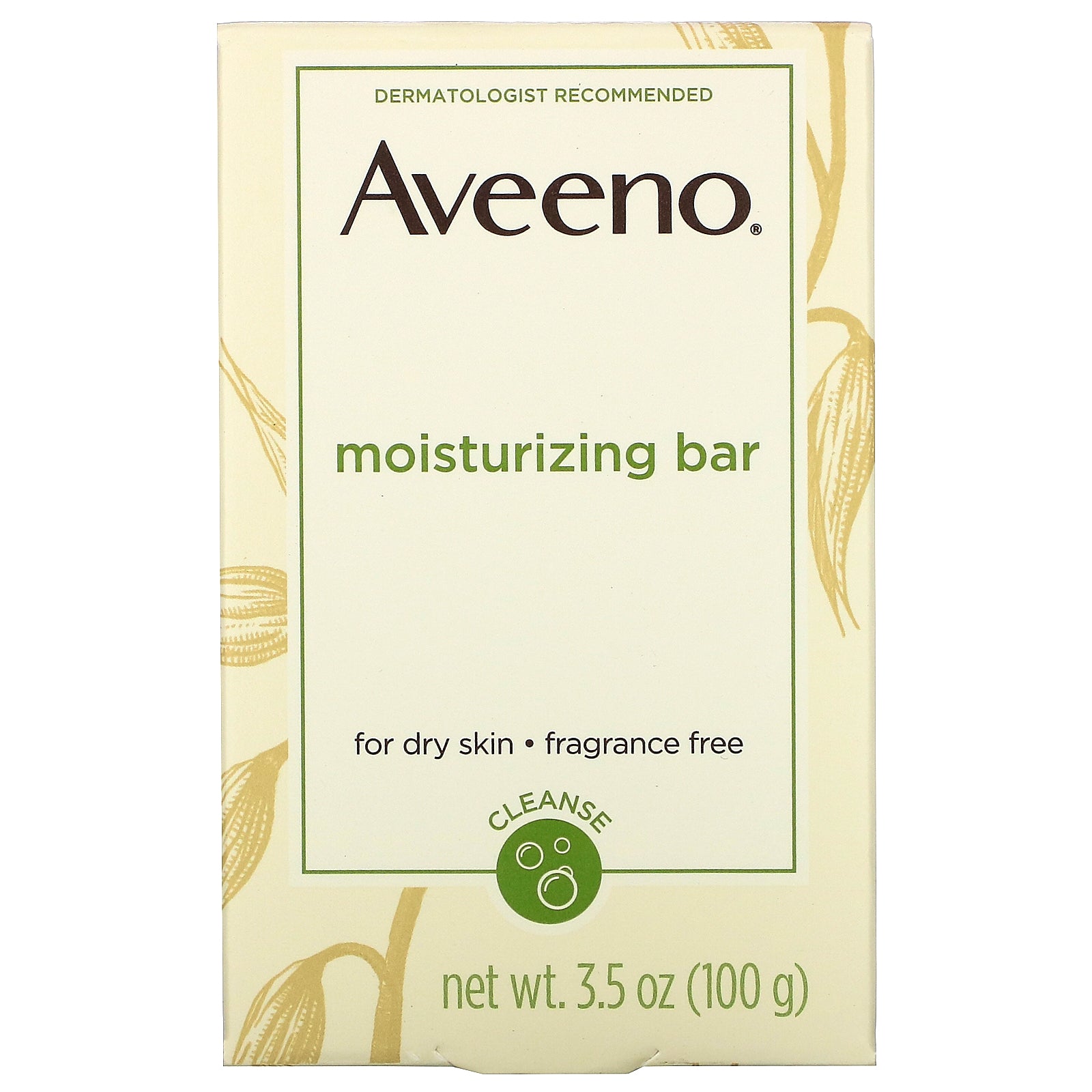 Aveeno, Moisturizing Bar With Nourishing Oat, Fragrance Free, 3.5 oz (100 g)