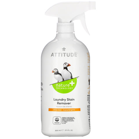 ATTITUDE, Laundry Stain Remover, Citrus Zest, 27.1 fl oz (800 ml)