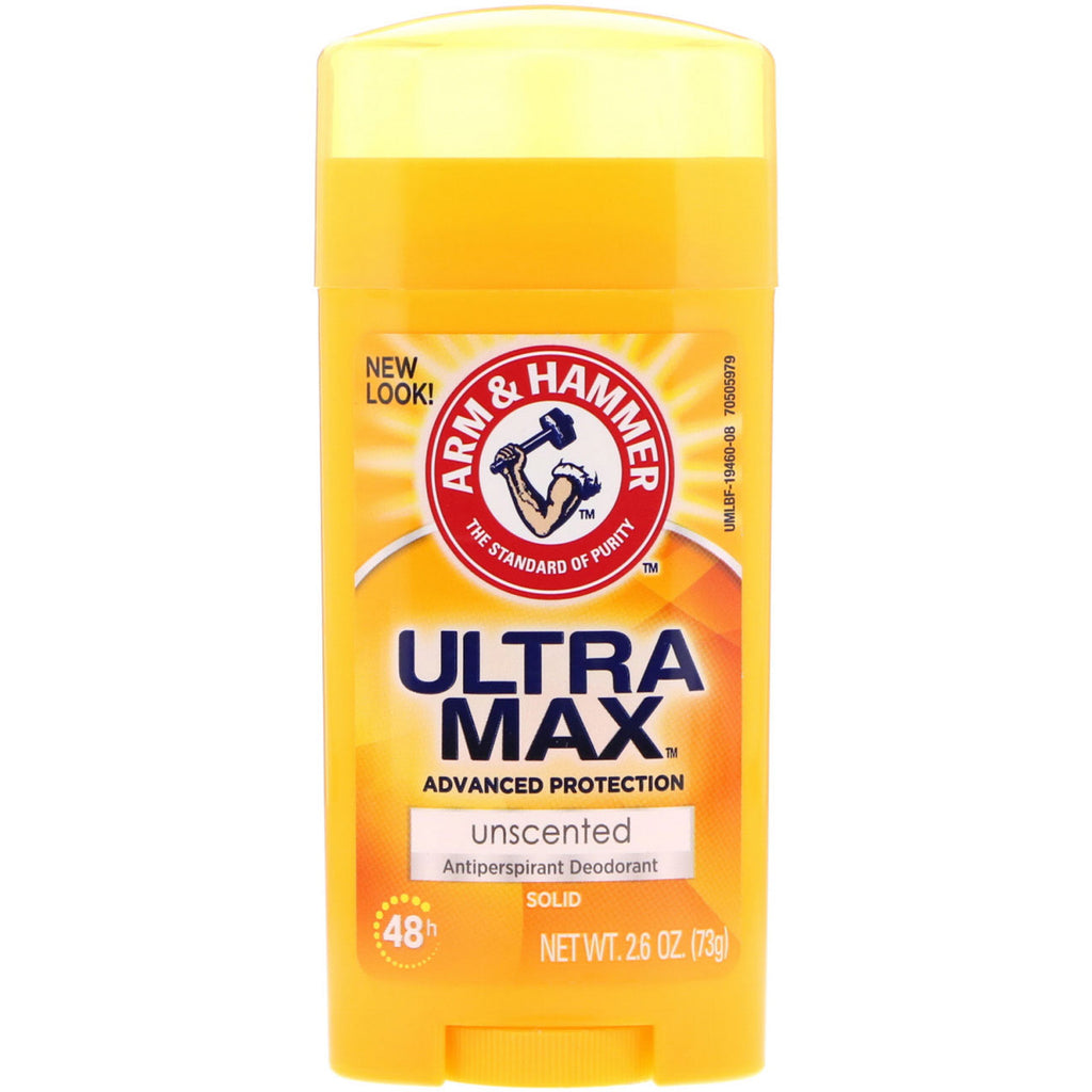 Arm & Hammer, UltraMax, Solid Antiperspirant Deodorant, for Women, Unscented, 2.6 oz (73 g)