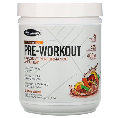 Muscletech, Peak Series, Pre-Workout, Gummy Worm, 15.34 oz (435 g)