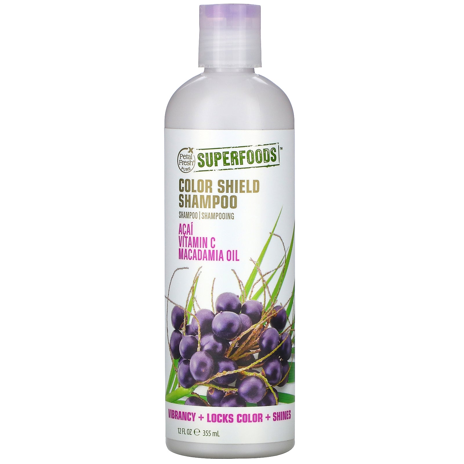 Petal Fresh, SuperFoods, Color Shield Shampoo, Acai, Vitamin C, Macadamia Oil, 12 fl oz (355 ml)