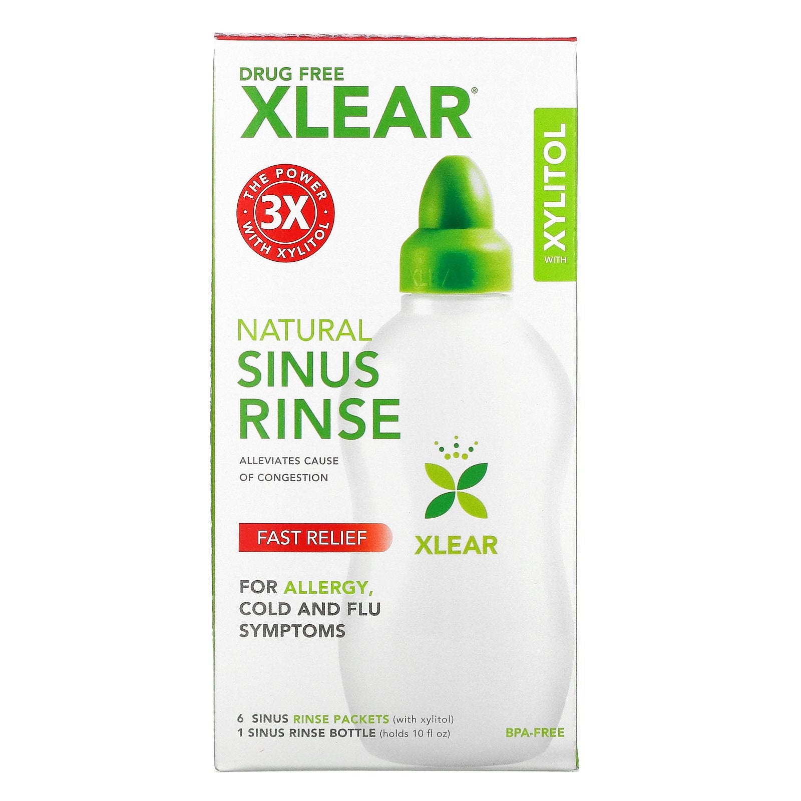 Xlear, Natural Sinus Rinse with Xylitol, 1 Kit