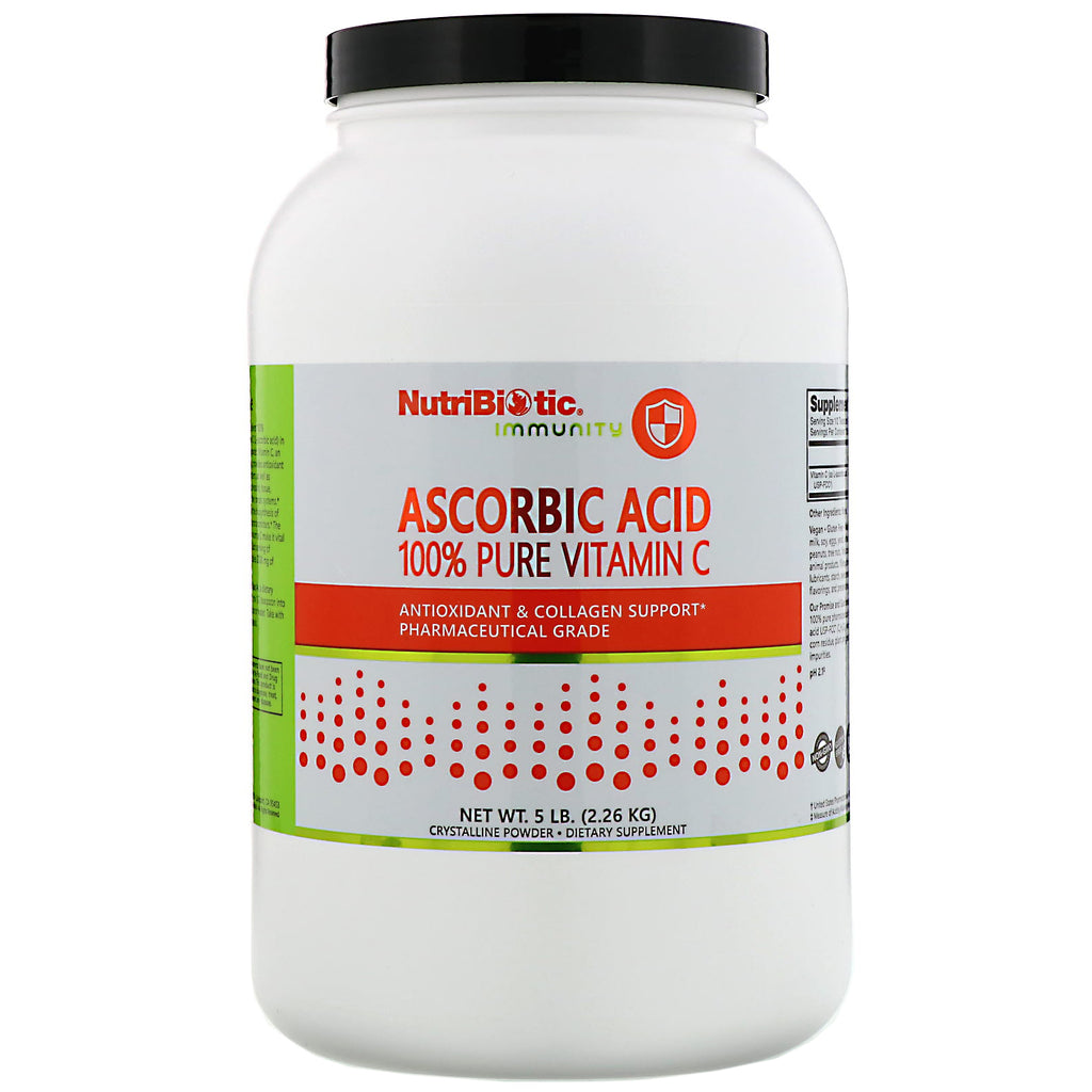 NutriBiotic, Immunity, Ascorbic Acid, 100% Pure Vitamin C, Crystalline Powder, 5 lb (2.26 kg)