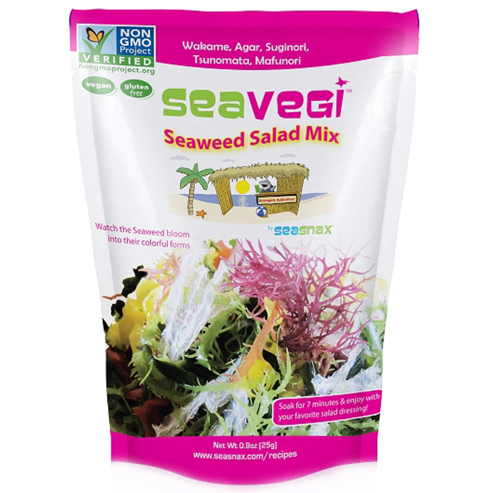 SeaSnax, SeaVegi, Seaweed Salad Mix, 0.9 oz (25 g)