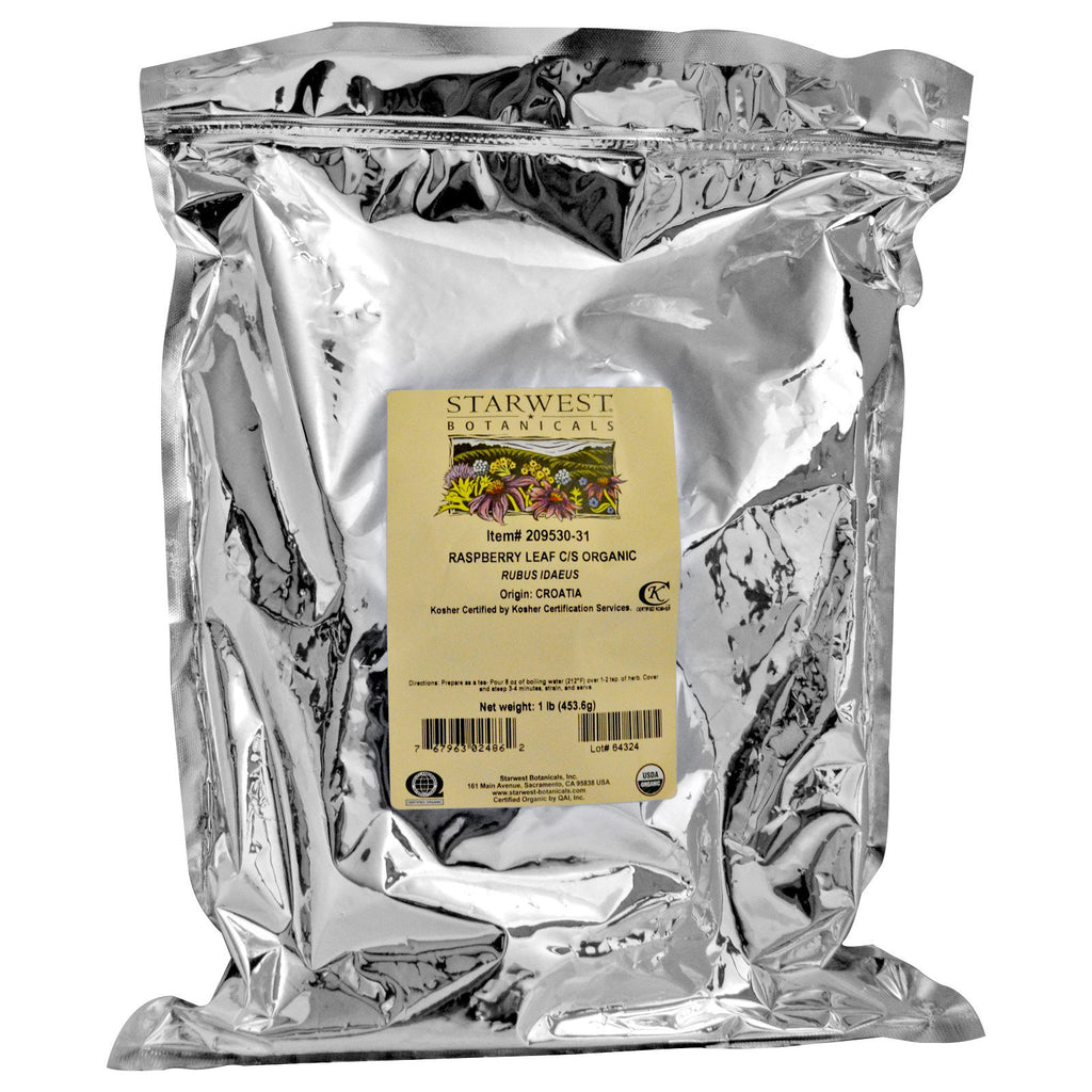 Starwest Botanicals, Organic Raspberry Leaf C/S, 1 lb (453.6 g)