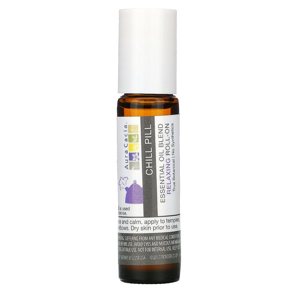 Aura Cacia, Essential Oil Blend, Relaxing Roll-On, Chill Pill, .31 fl oz (9.2 ml)