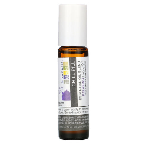 Aura Cacia, Essential Oil Blend, Relaxing Roll-On, Chill Pill, .31 fl oz (9.2 ml)
