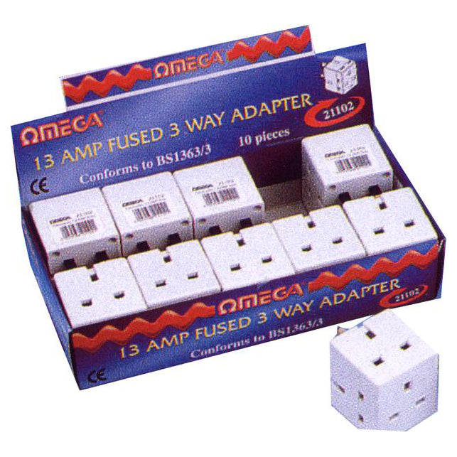 Omega Omega 13 Amp 3-vejs adapter