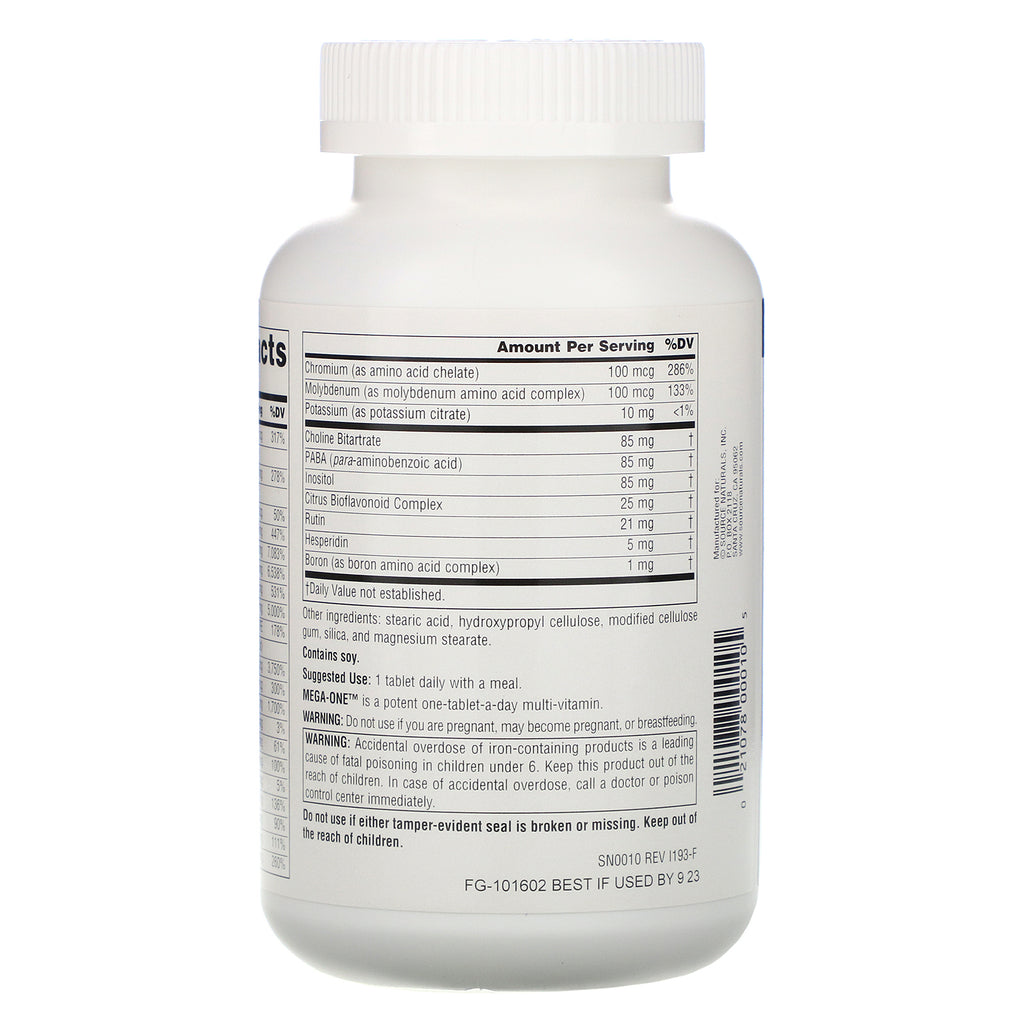 Source Naturals, Mega-One, højpotens multivitamin med mineraler, 180 tabletter