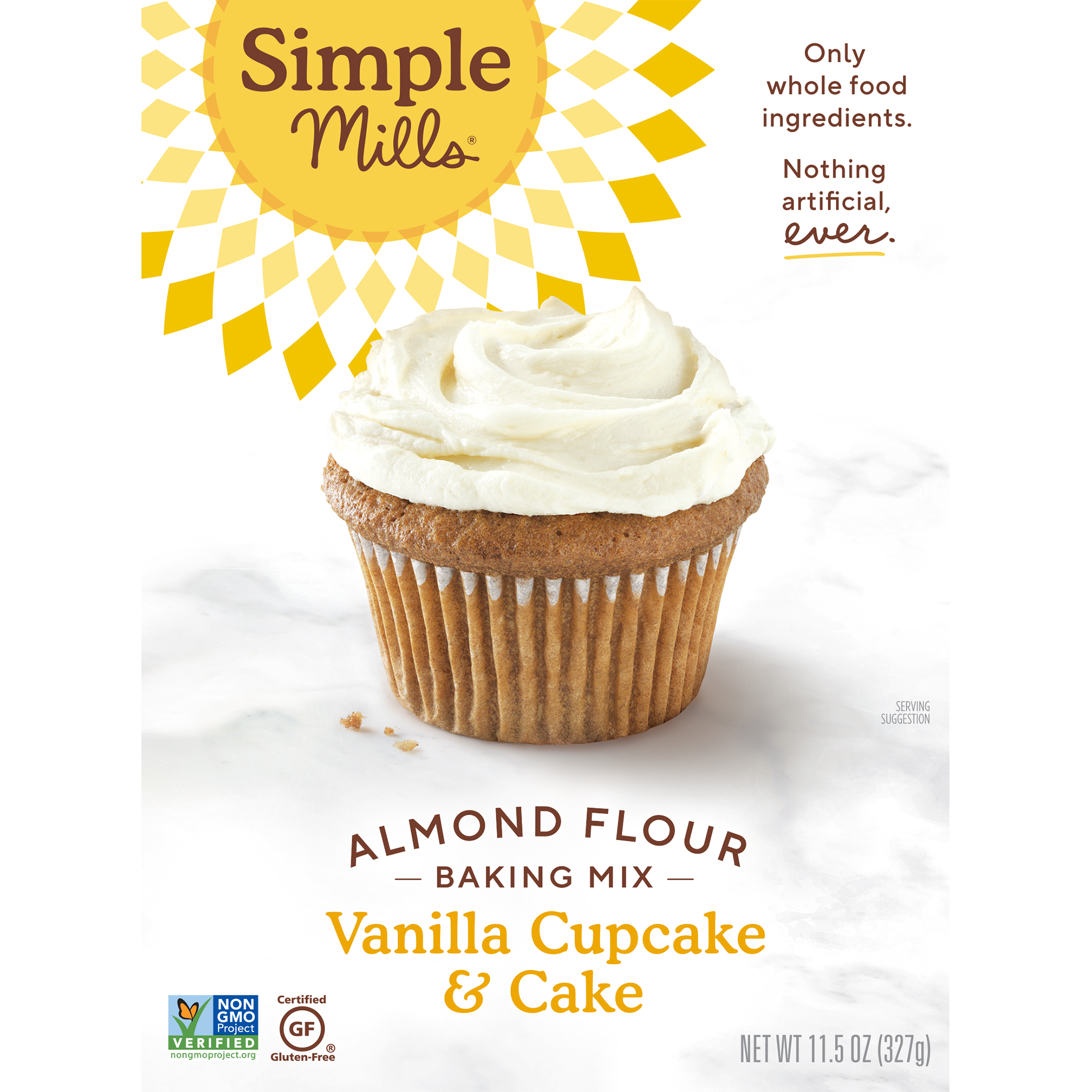 Simple Mills, Naturally Gluten-Free, Almond Flour Mix, Vanilla Cupcake & Cake , 11.5 oz (327 g)