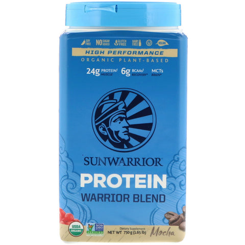 Sunwarrior, Warrior Blend Protein, Organic Plant-Based, Mocha, 1.65 lb (750 g)
