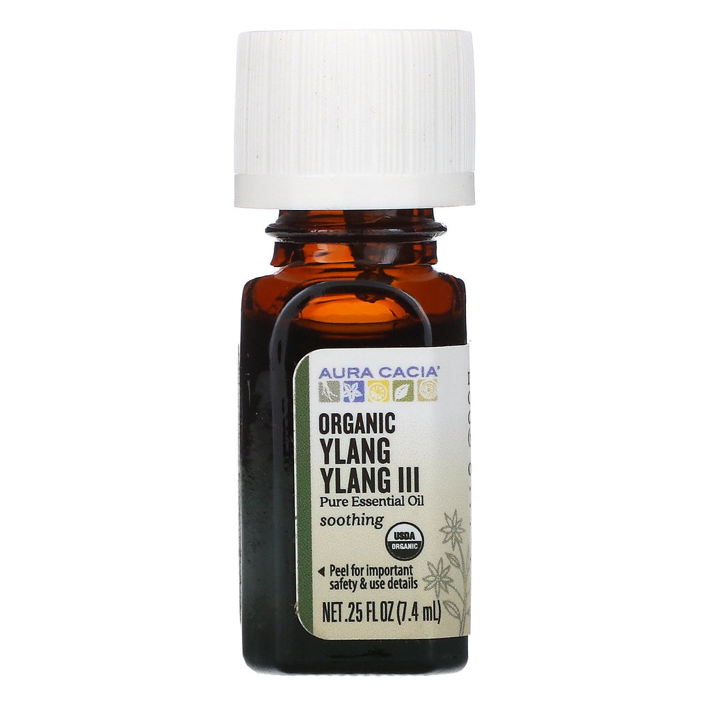 Aura Cacia, Pure Essential Oil, Ylang Ylang III, .25 fl oz (7.4 ml)