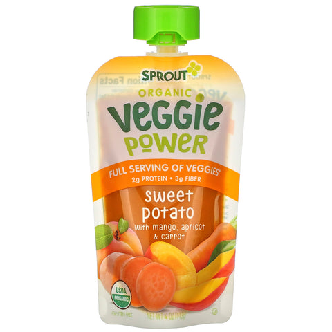 Sprout Organic, Veggie Power, Sweet Potato with Mango, Apricot & Carrot, 4 oz (113 g)