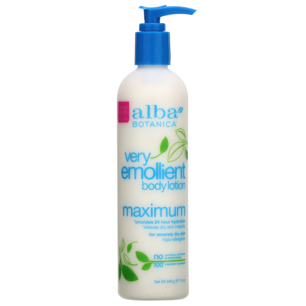 Alba Botanica, Very Emollient Body Lotion, Maximum, 12 oz (340 g)