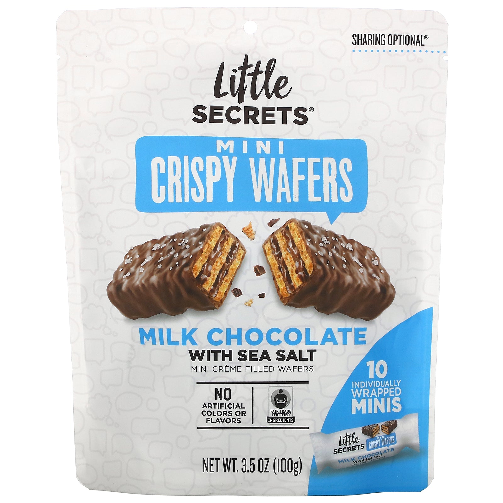 Little Secrets, Mini Crispy Wafers, Milk Chocolate with Sea Salt, 10 Individually Wrapped Minis, 3.5 oz (100 g)