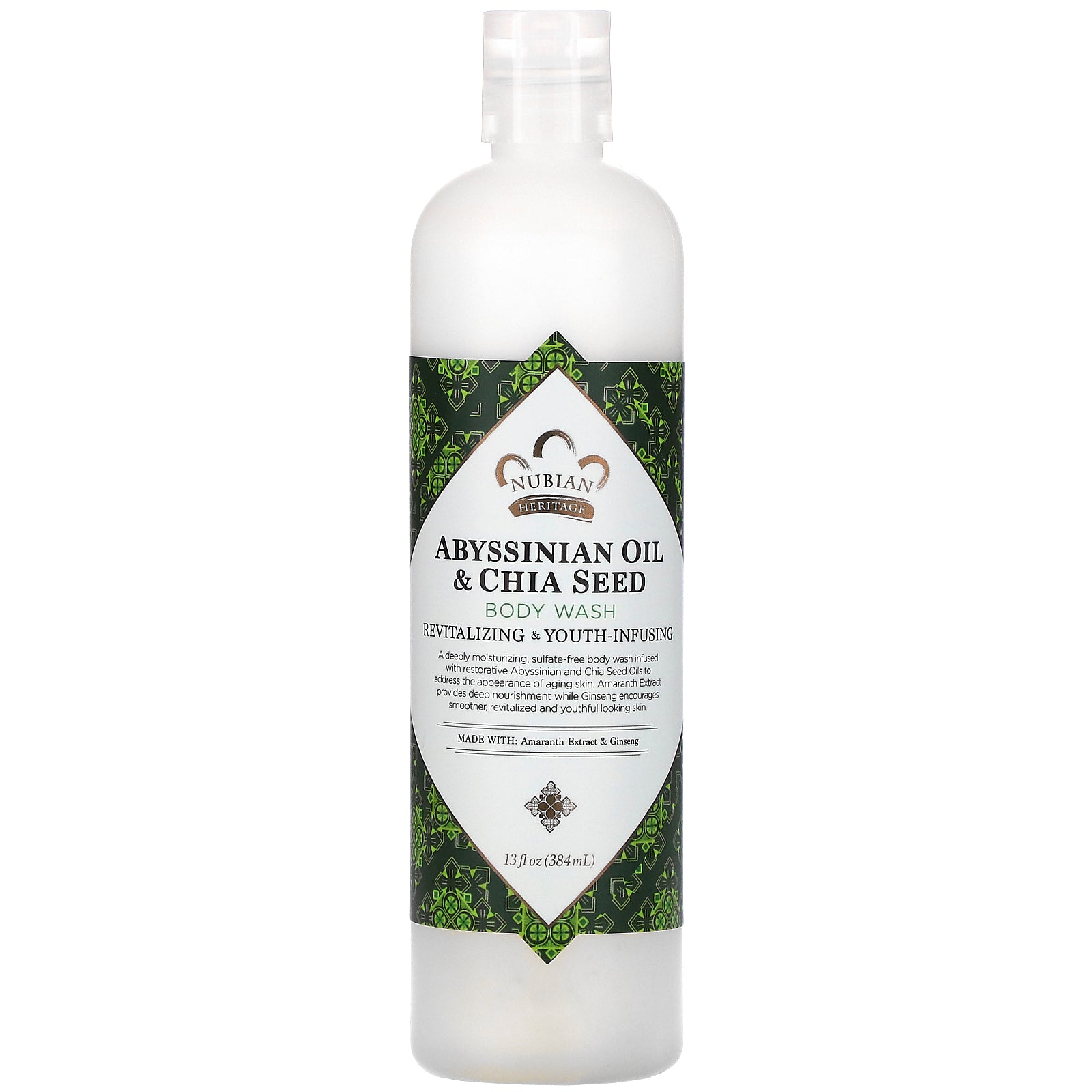Nubian Heritage, Abyssinian Oil & Chia Seed Body Wash,  13 fl oz (384 ml)