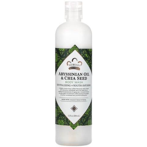 Nubian Heritage, Abyssinian Oil & Chia Seed Body Wash,  13 fl oz (384 ml)