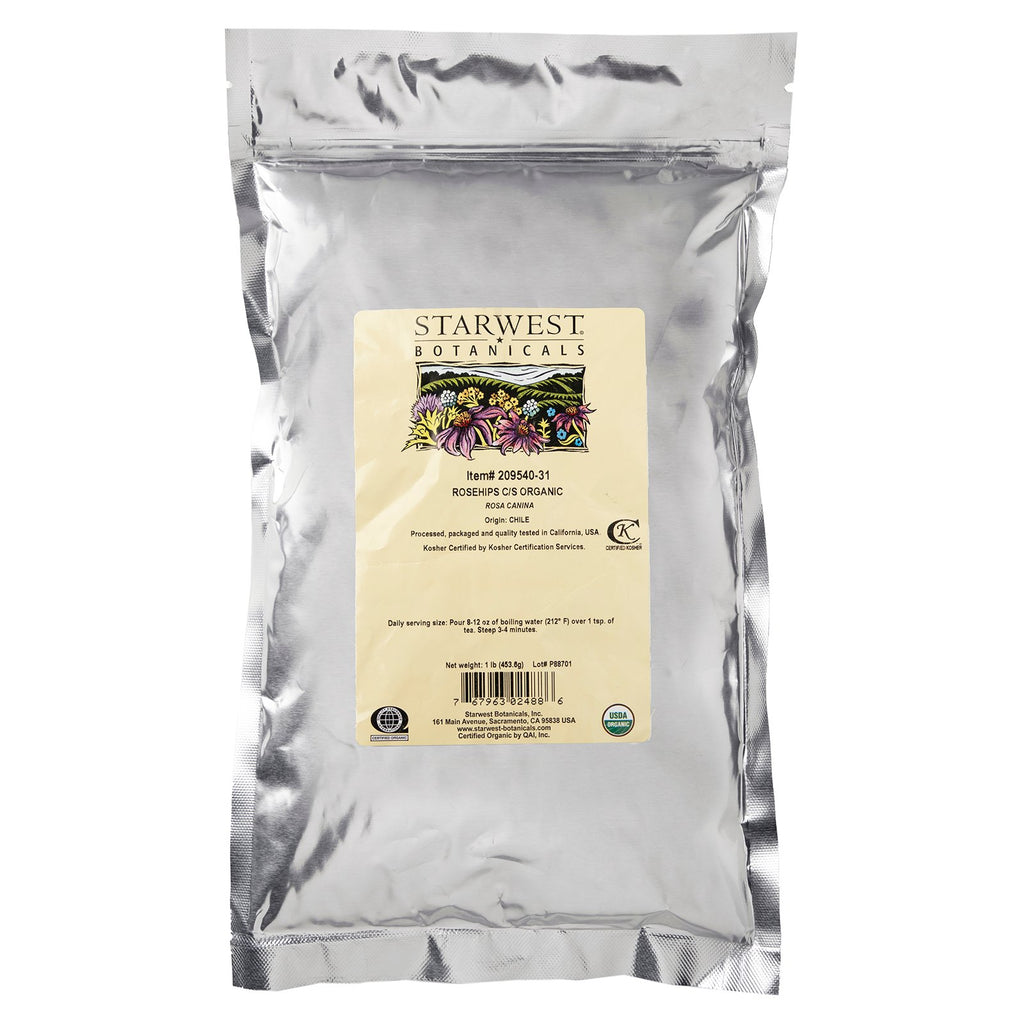 Starwest Botanicals, Rosehips C/S Organic, 1 lb (453.6 g)