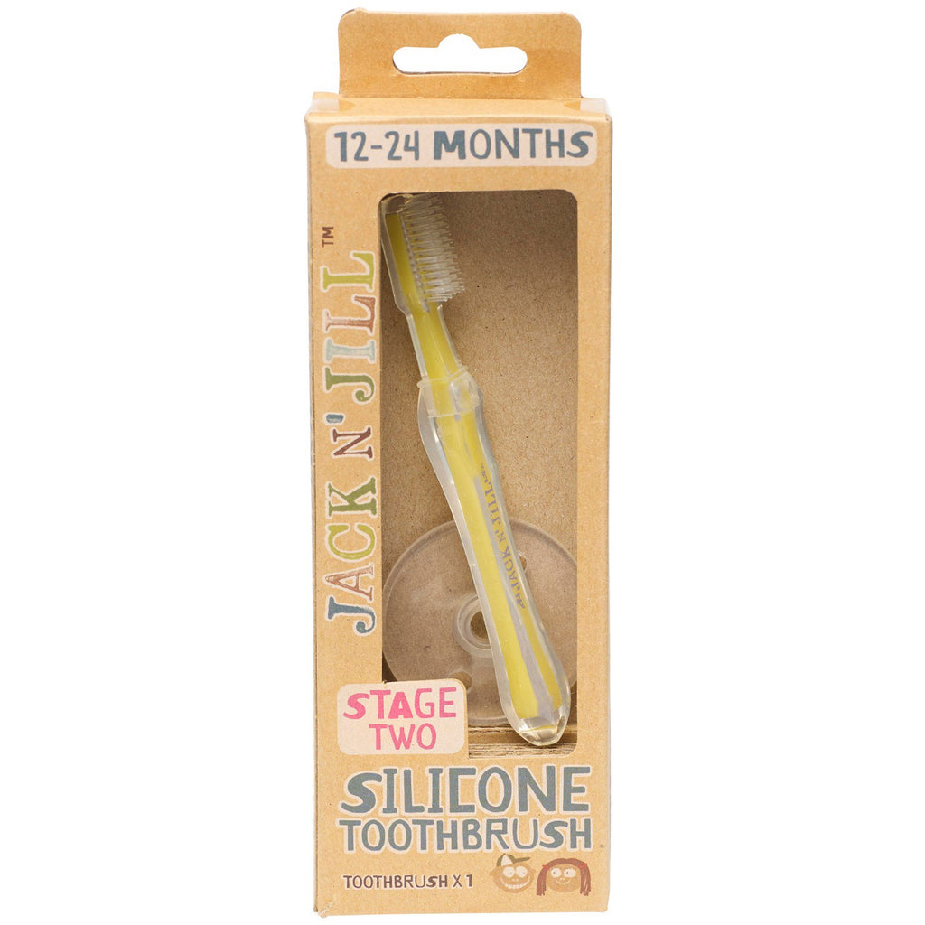 Jack n' Jill, Silicone Toothbrush, With Safety Shield, Stage 2, 1 Toothbrush & Shield