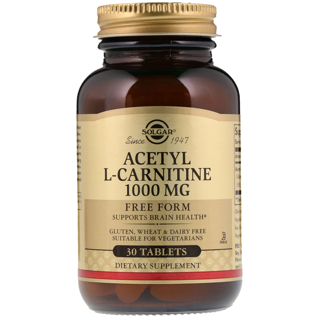 Solgar, Acetyl L-Carnitine, 1,000 mg, 30 Tablets