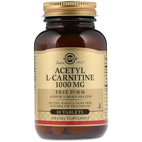 Solgar, Acetyl L-Carnitine, 1,000 mg, 30 Tablets