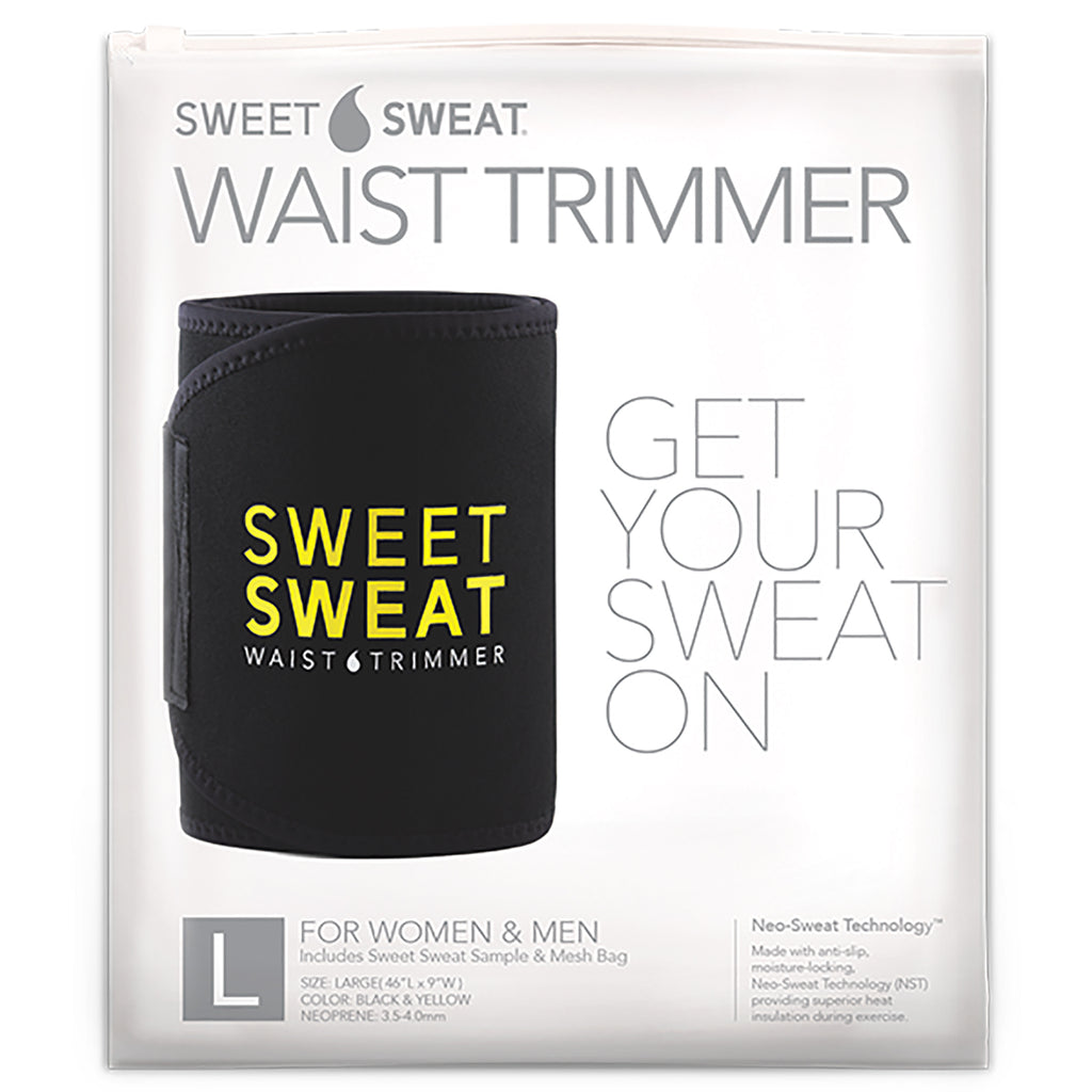 Sports Research, Sweet Sweat Waist Trimmer, Large, Black & Yellow, 1 Belt