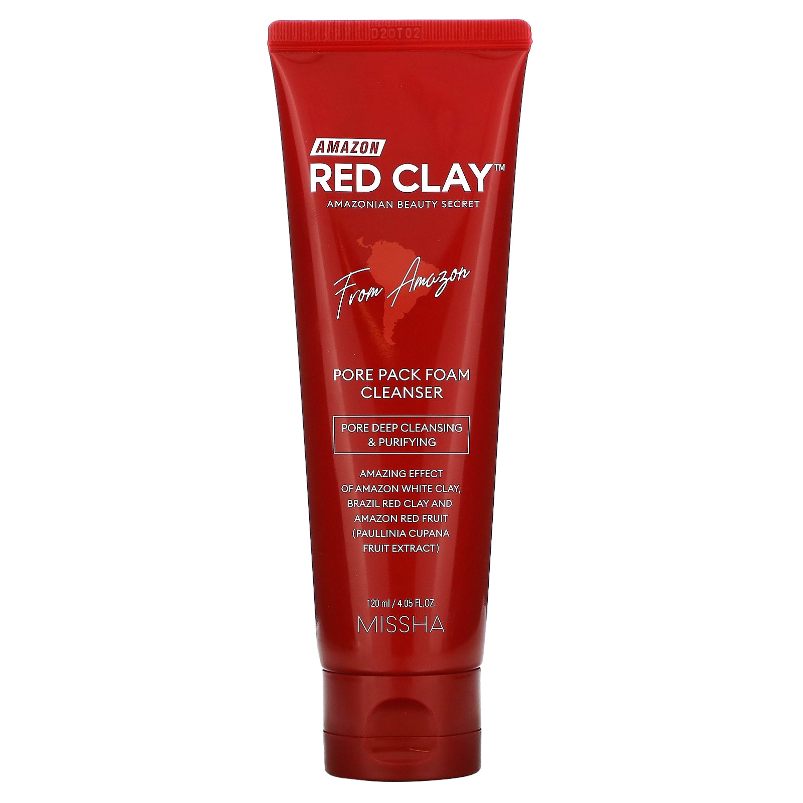 Missha, Amazon Red Clay, Pore Pack Foam Cleanser, 4.05 fl oz (120 ml)