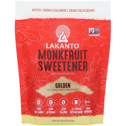 Lakanto, Monkfruit Sweetener with Erythritol, Golden, 8.29 oz (235 g)