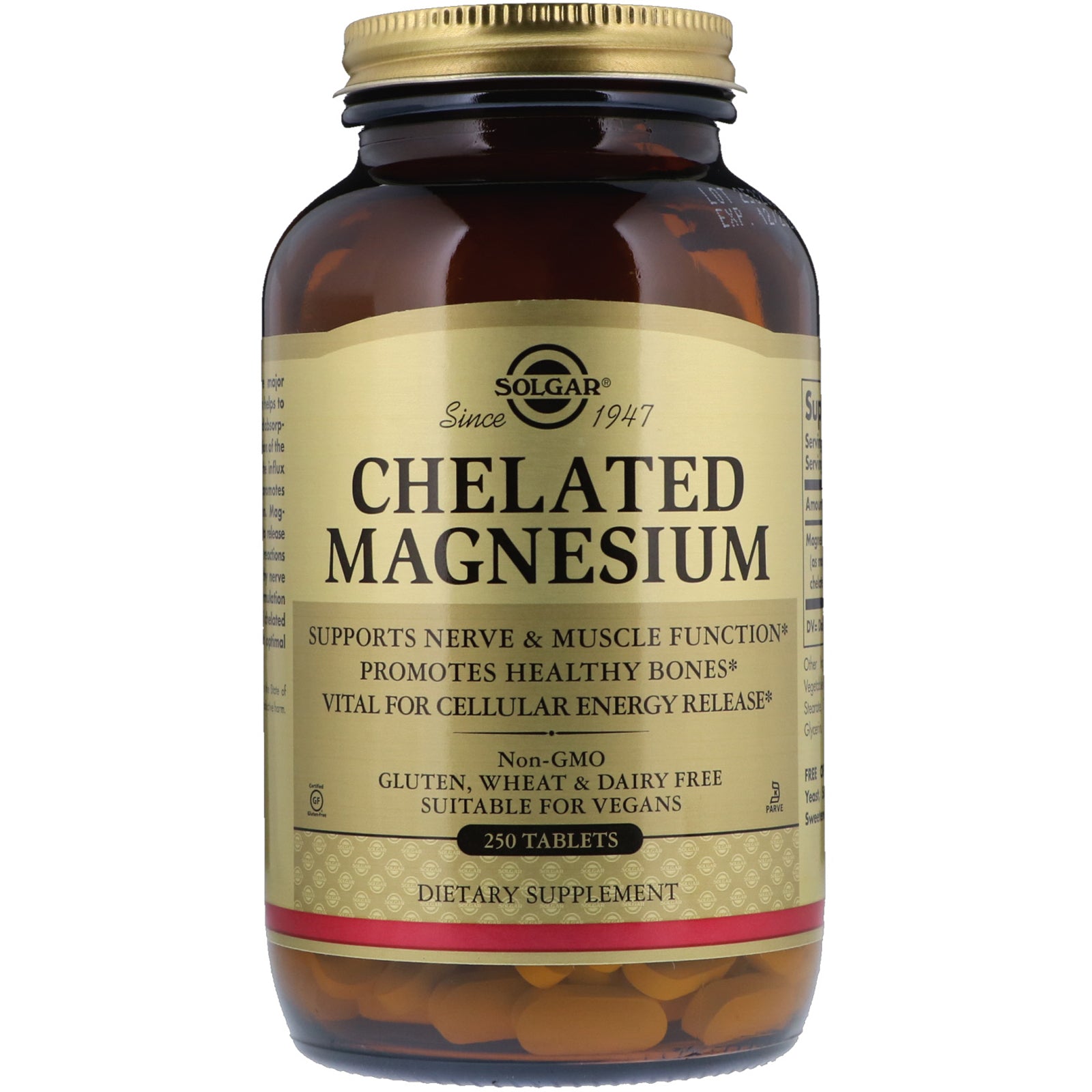 Solgar, Chelated Magnesium, 250 Tablets
