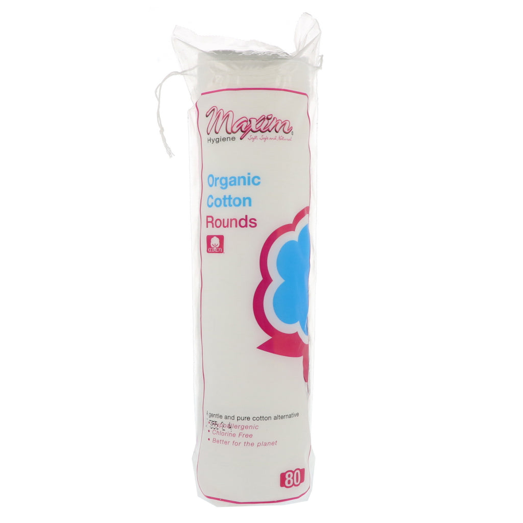 Maxim Hygiene Products, Organic Cotton Rounds, 80 Count