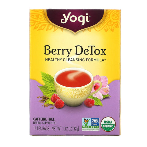 Yogi Tea, Berry DeTox, Caffeine Free, 16 Tea Bags, 1.12 oz (32 g)
