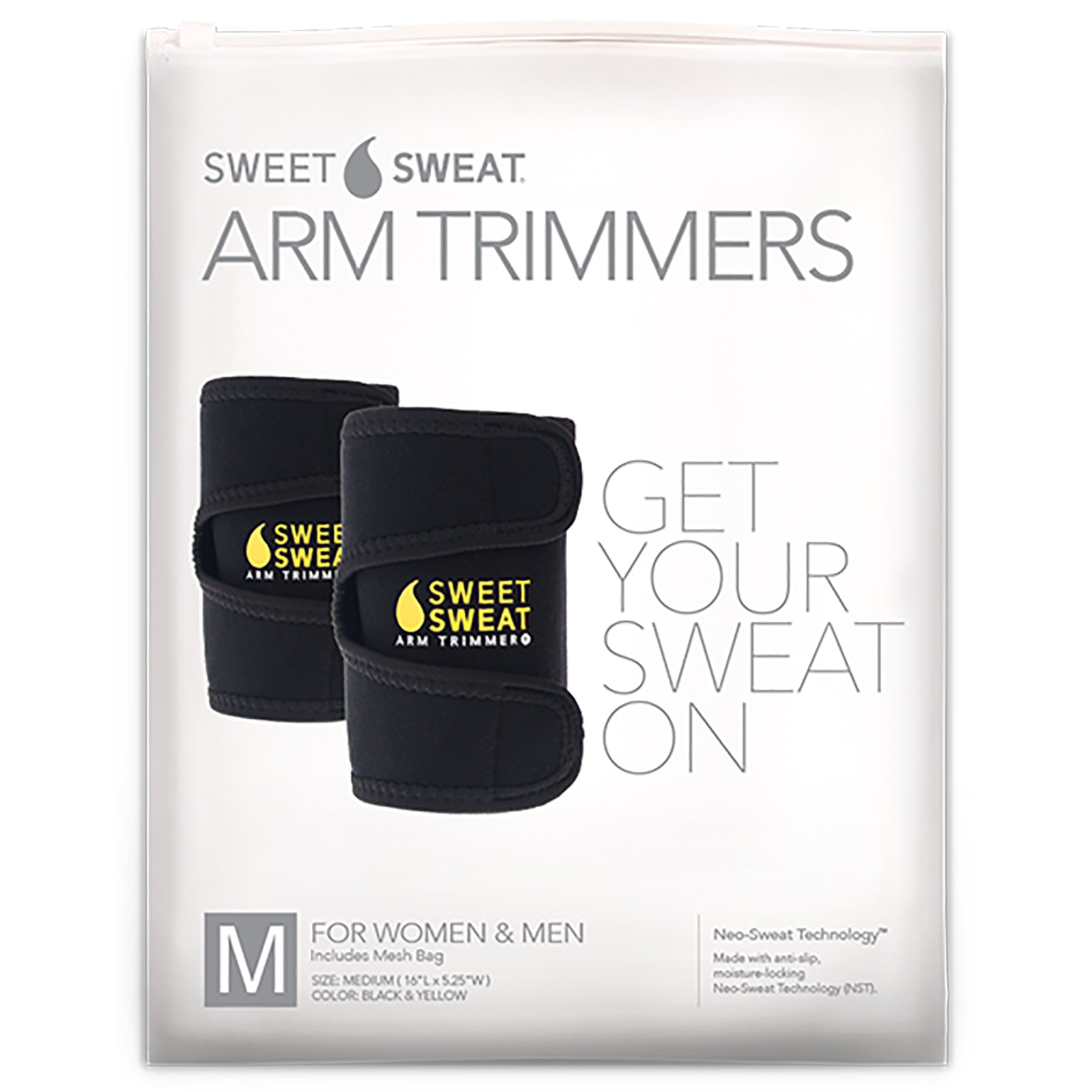 Sports Research, Sweet Sweat Arm Trimmers, Unisex-Regular, Yellow, 1 Pair